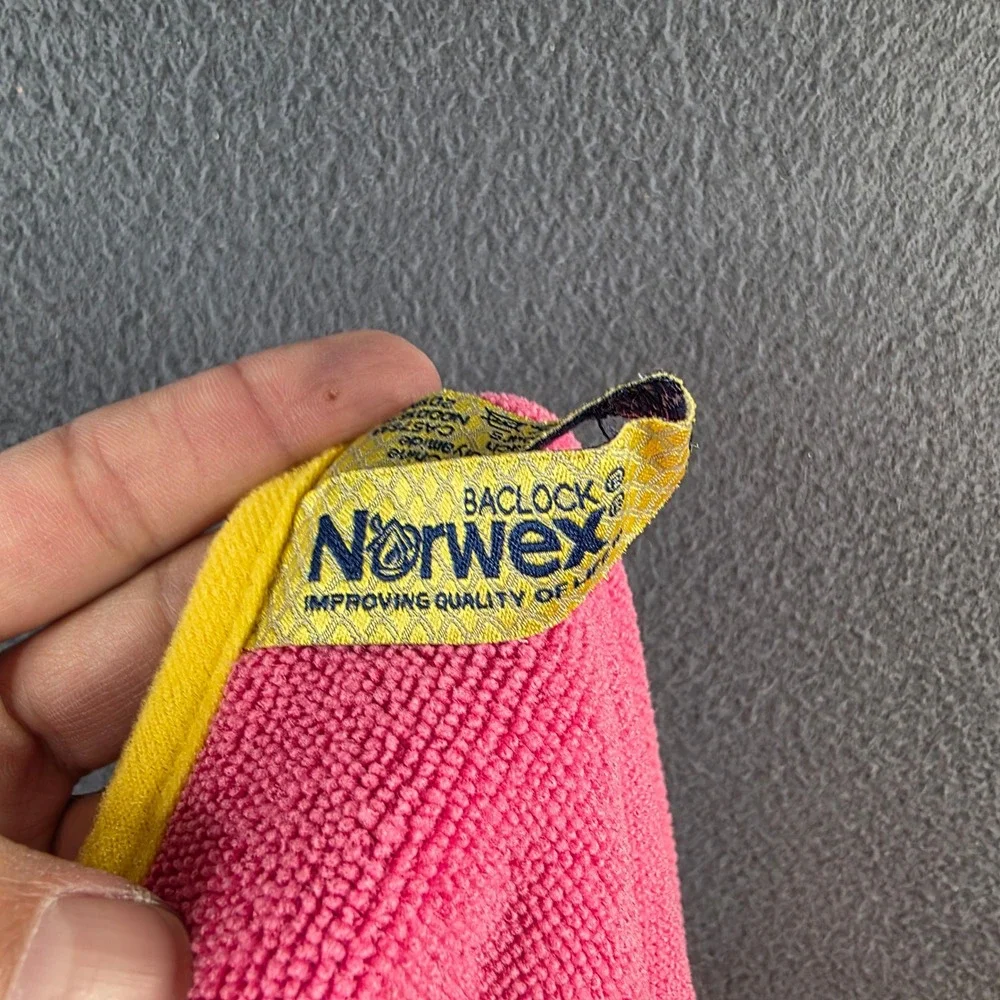 Norwex Kids Bath Towel Pink Yellow BacLock Microfiber 27x47 Soft Quick Dry